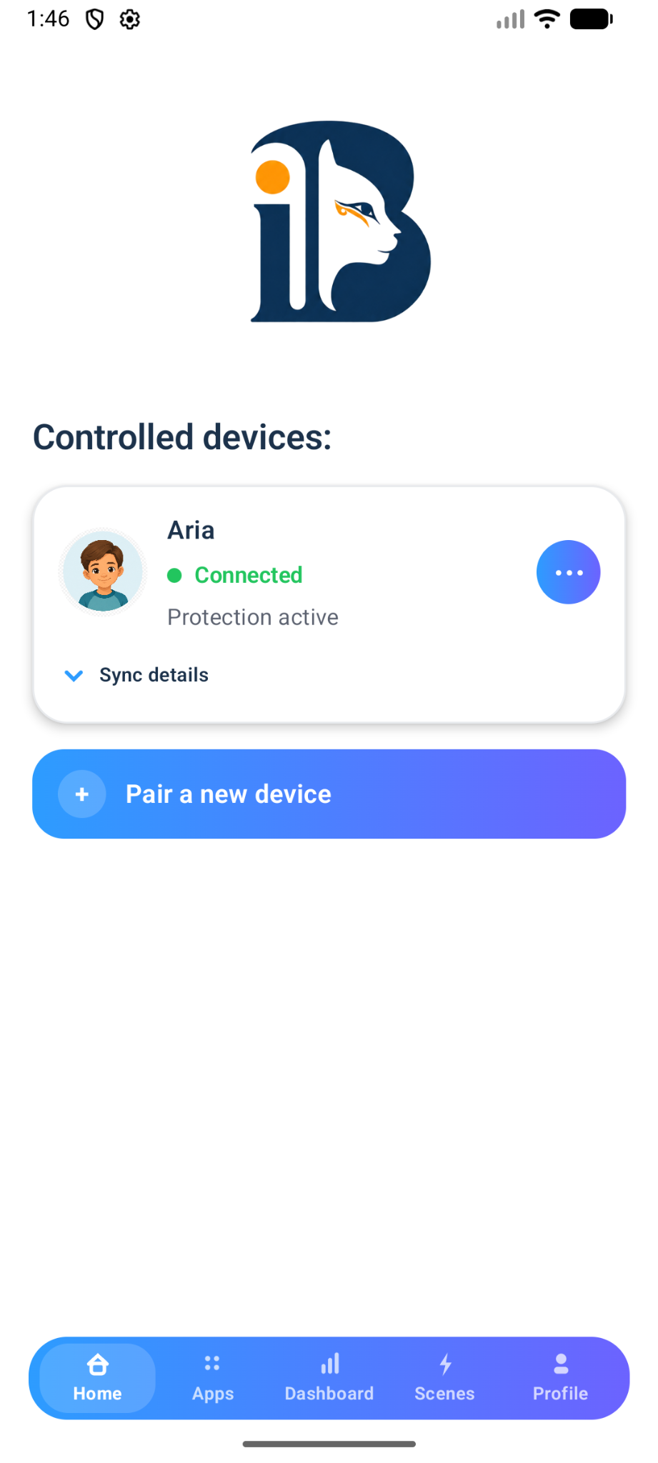 Accueil iBast avec appareil connecté